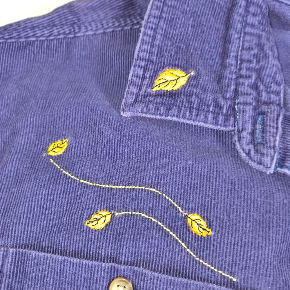Vintage Style Tweety Bird Corduroy Shirt XL Purple Looney Tunes Button‎ Up - Picture 6 of 11